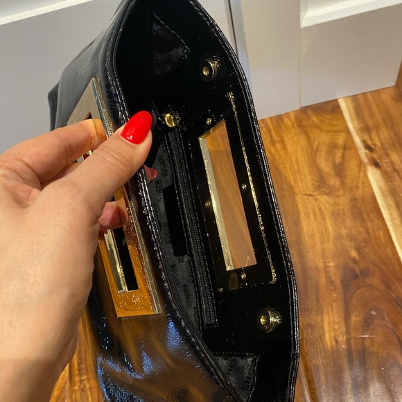 Michael Kors black patent leather clutch - 12”w x 8”h - Picture 4 of 7